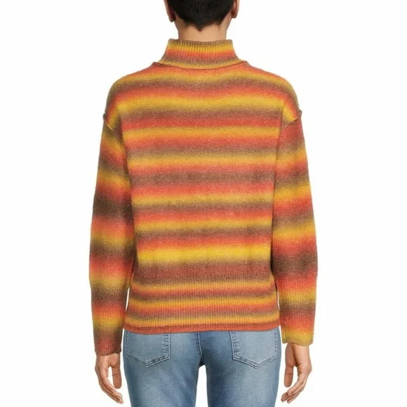 beachlunchlounge Sedona Spacedye Striped Mockneck Relaxed Pullover Knit Sweater - Picture 3 of 15